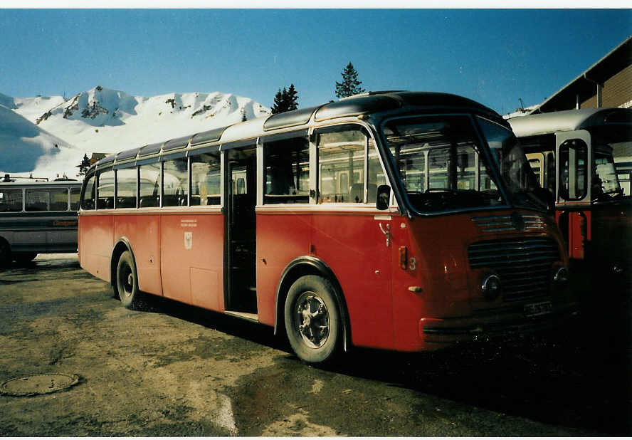 (005'327) - AFA Adelboden - Nr. 3/BE 26'703 - FBW/Gangloff am 25. Februar 1990 in Adelboden, Geilsbr�ggli