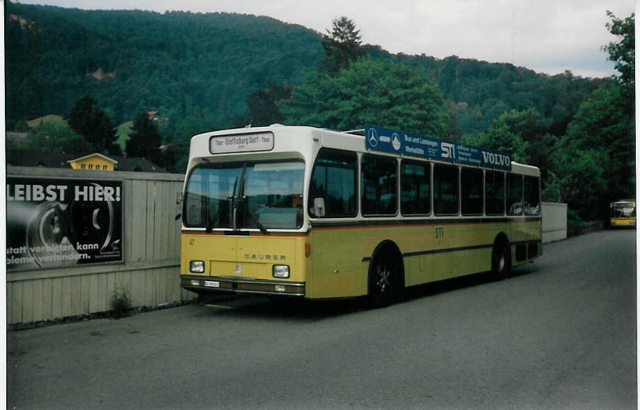 (014'524) - STI Thun - Nr. 47/BE 396'547 - Saurer/R&J am 19. Juli 1996 bei der Schiffl�ndte Thun