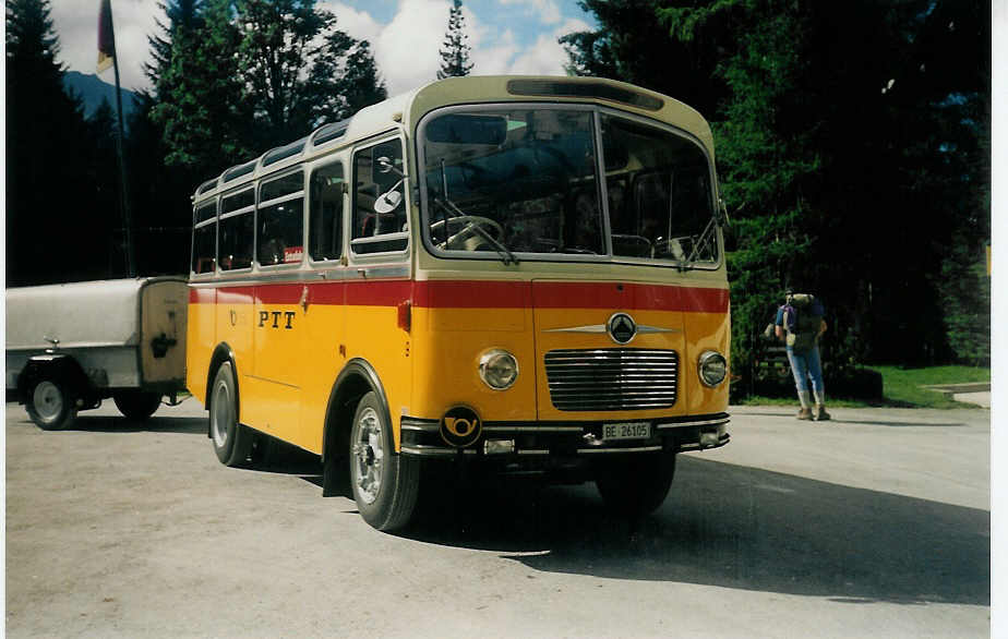 (015'000A) - Schmid, Th�rishaus - Nr. 9/BE 26'105 - Saurer/R&J (ex Geiger, Adelboden Nr. 9) am 7. September 1996 auf der Griesalp