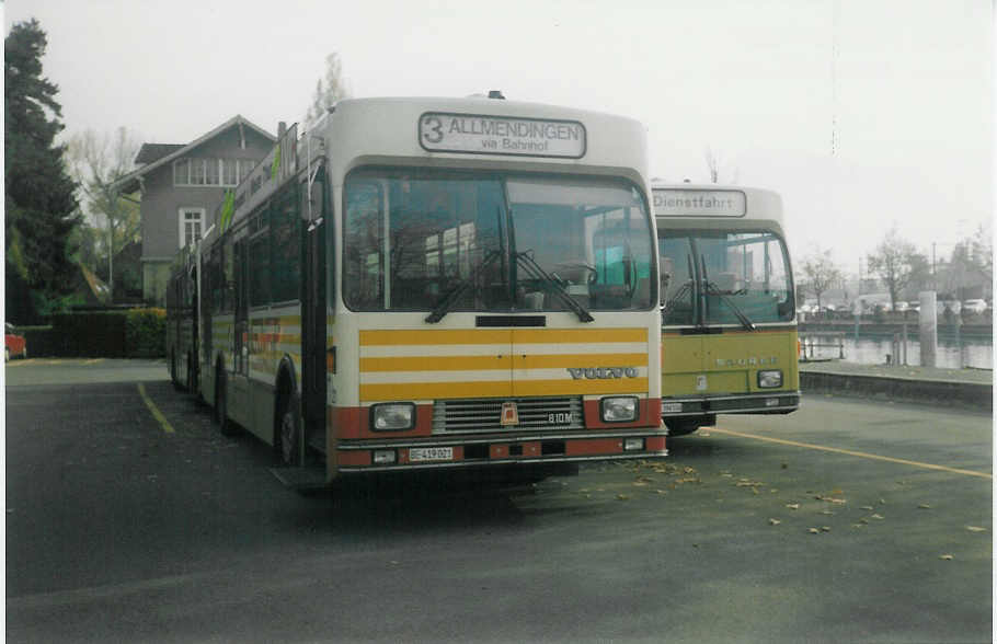 (015'717) - SAT Thun - Nr. 21/BE 419'021 - Volvo/R&J im Oktober 1996 bei der Schiffl�ndte Thun