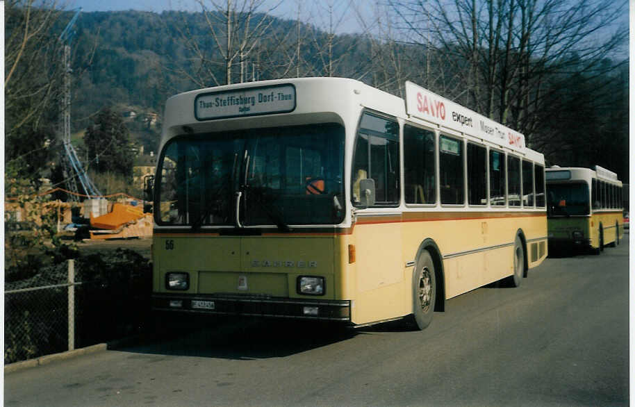 (016'206) - STI Thun - Nr. 56/BE 413'456 - Saurer/R&J am 29. Januar 1997 bei der Schiffl�ndte Thun