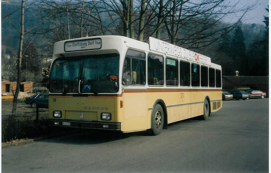 (016'210) - STI Thun - Nr. 59/BE 413'459 - Saurer/R&J am 30. Januar 1997 bei der Schiffl�ndte Thun