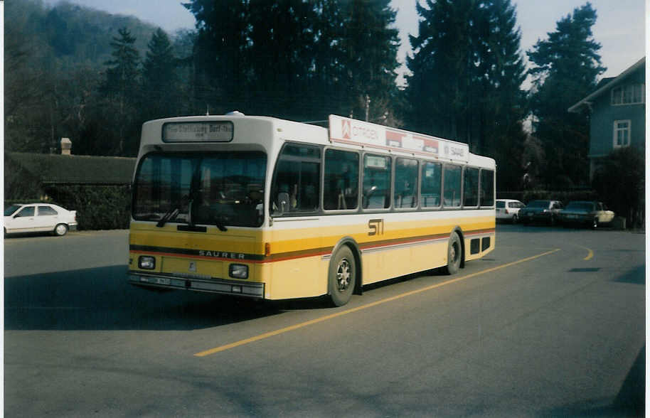 (016'216) - STI Thun - Nr. 52/BE 396'552 - Saurer/R&J am 3. Februar 1997 bei der Schiffl�ndte Thun