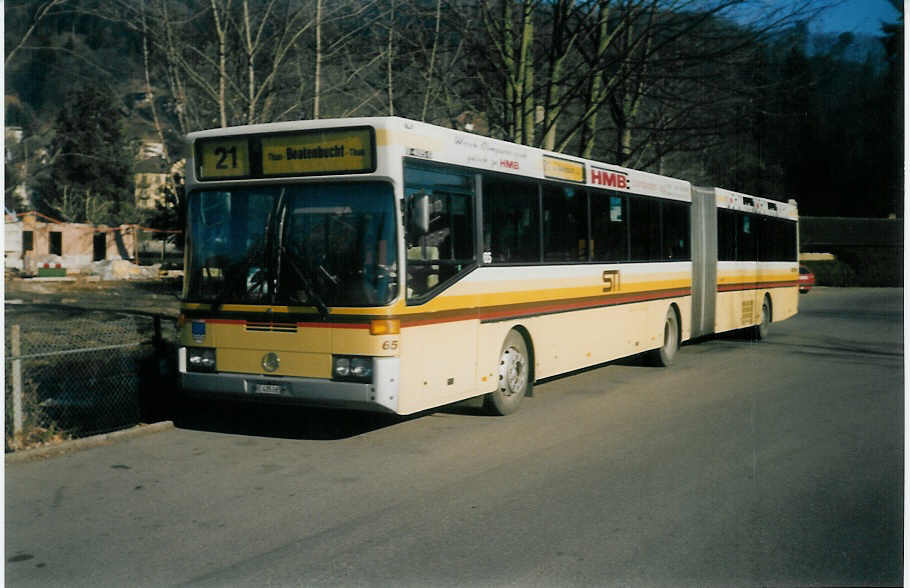 (016'228) - STI Thun - Nr. 65/BE 435'065 - Mercedes am 8. Februar 1997 bei der Schiffl�ndte Thun