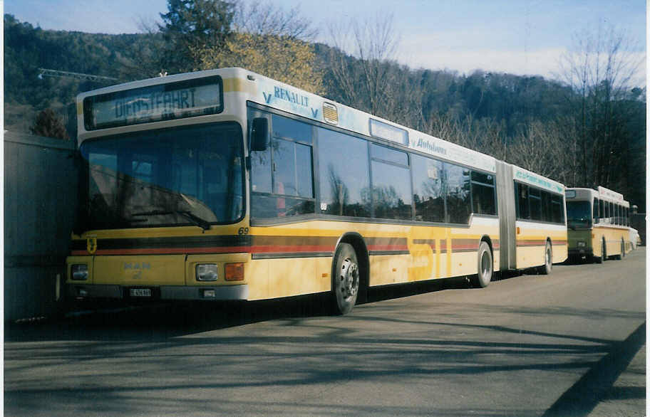 (016'234) - STI Thun - Nr. 69/BE 456'869 - MAN am 9. Februar 1997 bei der Schiffl�ndte Thun
