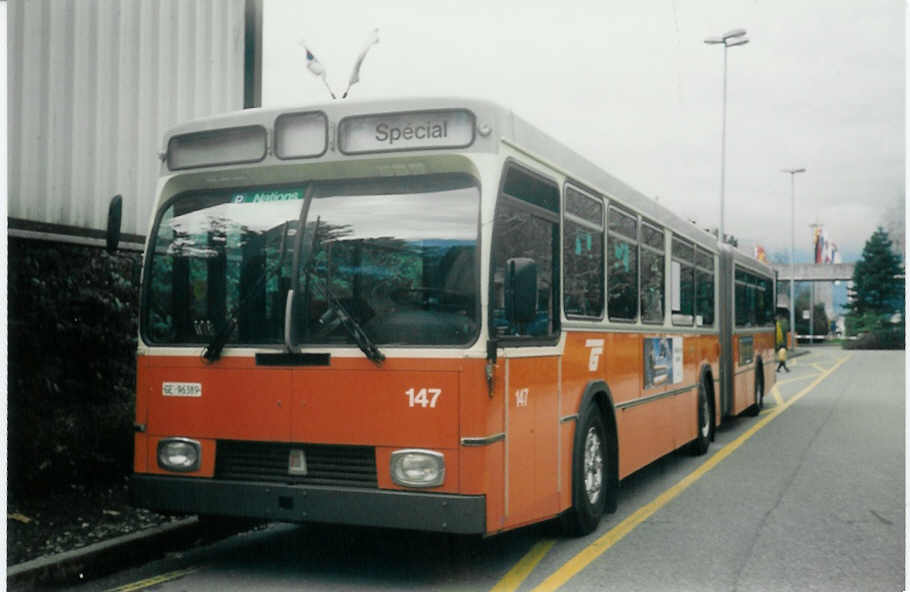 (016'514) - TPG Gen�ve - Nr. 147/GE 96'389 - FBW/R&J am 16. M�rz 1997 in Gen�ve, Palexpo