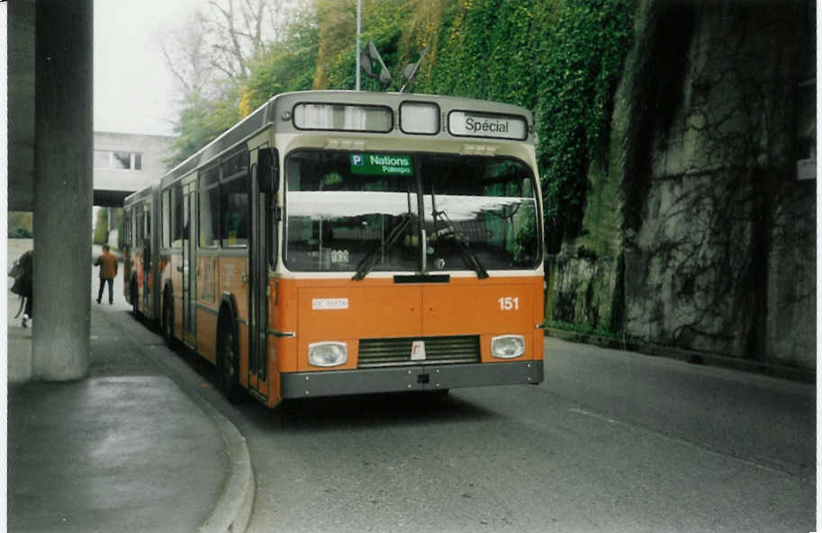 (016'516) - TPG Gen�ve - Nr. 151/GE 96'626 - FBW/R&J am 16. M�rz 1997 in Gen�ve, Palexpo