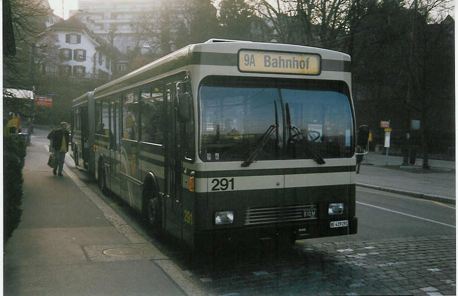 (016'620) - SVB Bern - Nr. 291/BE 419'291 - Volvo/R&J-Hess-Gangloff am 26. M�rz 1997 in Bern, B�rengraben