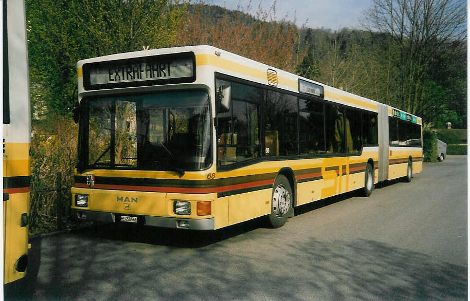 (016'811) - STI Thun - Nr. 68/BE 458'568 - MAN am 9. April 1997 bei der Schiffl�ndte Thun