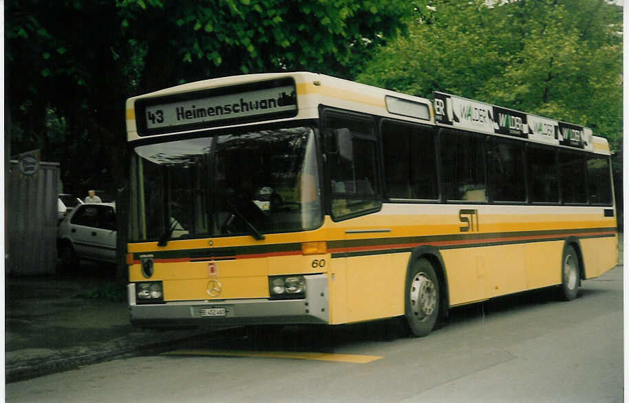 (017'106) - STI Thun - Nr. 60/BE 452'460 - Mercedes/R&J am 20. Mai 1997 bei der Schiffl�ndte Thun