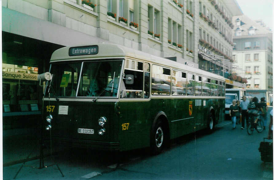 (019'105) - SVB Bern - Nr. 157/BE 113'157 - FBW/Gangloff am 5. September 1997 in Bern, B�renplatz