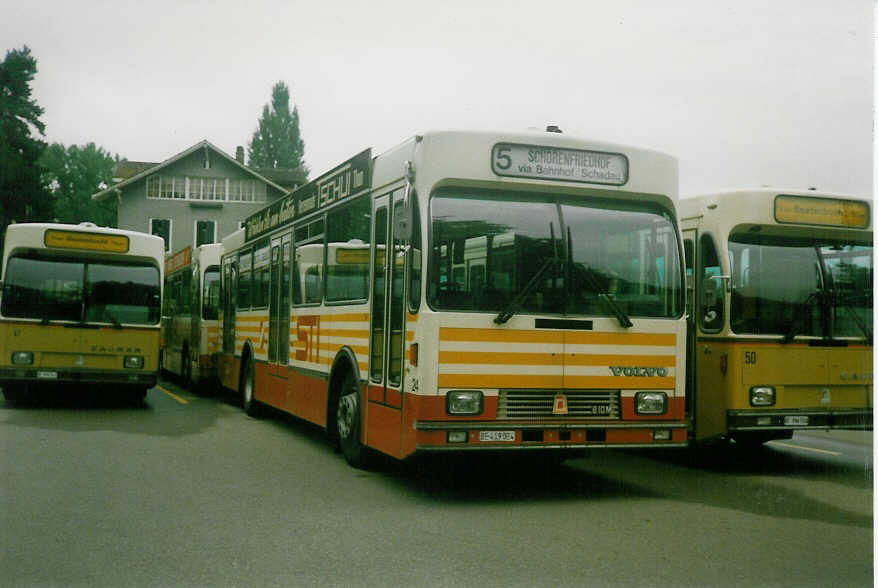(019'301) - STI Thun - Nr. 24/BE 419'024 - Volvo/R&J (ex SAT Thun Nr. 24) am 7. September 1997 bei der Schiffl�ndte Thun