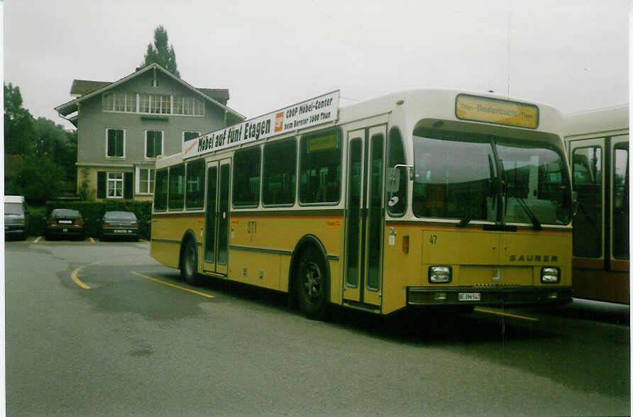 (019'302) - STI Thun - Nr. 47/BE 396'547 - Saurer/R&J am 7. September 1997 bei der Schiffl�ndte Thun
