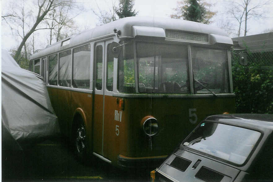 (021'010) - RhV Altst�tten - Nr. 5 - FBW/SIG Trolleybus am 30. November 1997 in Luzern, Verkehrshaus