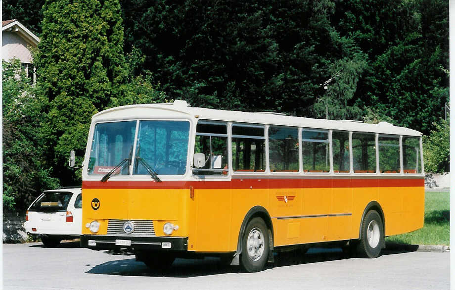 (023'626) - Gast, Gwatt - Nr. 27/BE 518'148 - Saurer/T�scher (ex AVG Grindelwald Nr. 28+27+19; ex Lienert, Einsiedeln) am 27. Juni 1998 in Gwatt, Gwattstrasse