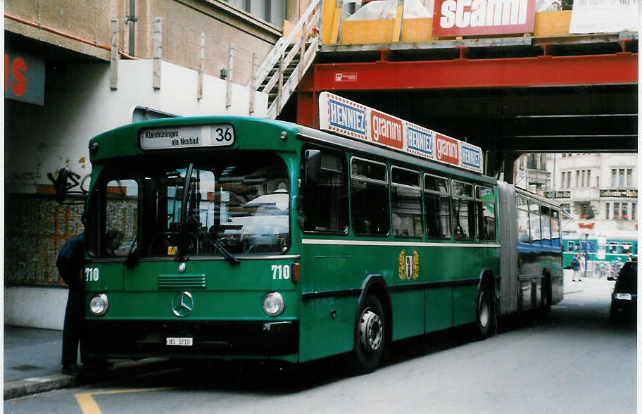 (024'005) - BVB Basel - Nr. 710/BS 3210 - Mercedes/FHS am 9. Juli 1998 in Basel, Schiffl�nde