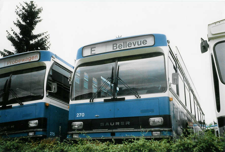 (024'021) - VBZ Z�rich - Nr. 270 - Saurer/R&J am 10. Juli 1998 in B�tzberg, Heiniger