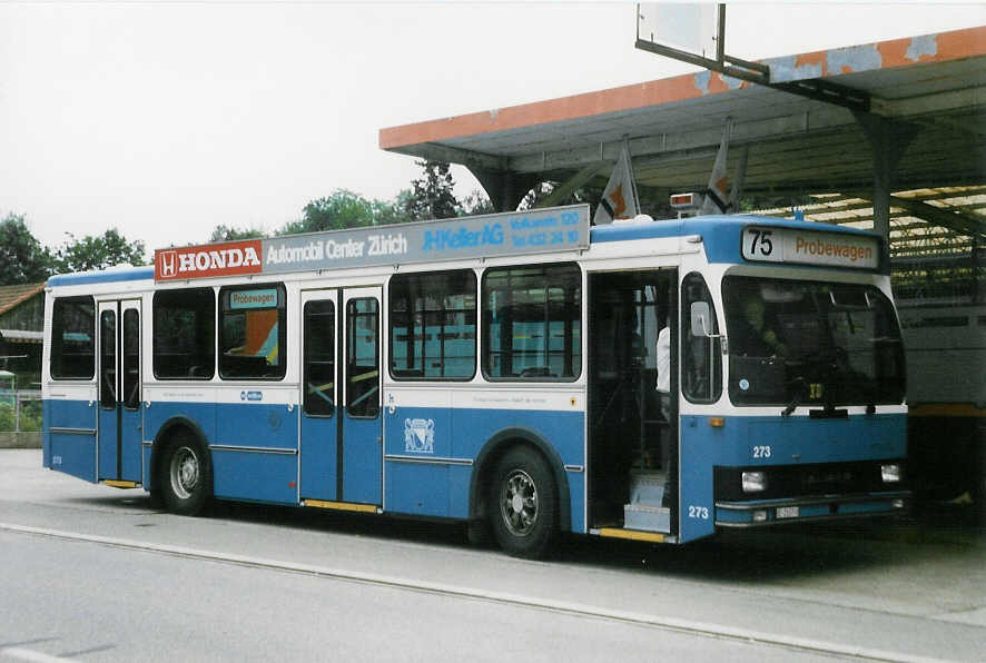 (024'024) - VBZ Z�rich - Nr. 273/BE 2137 U - Saurer/R&J am 10. Juli 1998 in B�tzberg, Heiniger