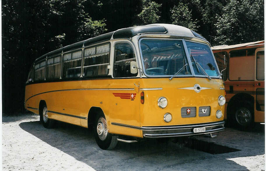 (025'424) - Zimmerli U., Oftringen - AG 57'298 - Berna/T�scher (ex Stutz, Oberlunkhofen; ex Leu, Schongau; ex Wicki, Bremgarten; ex P 22'054; ex P 20'704) am 15. August 1998 in Heitenried, Sensegraben