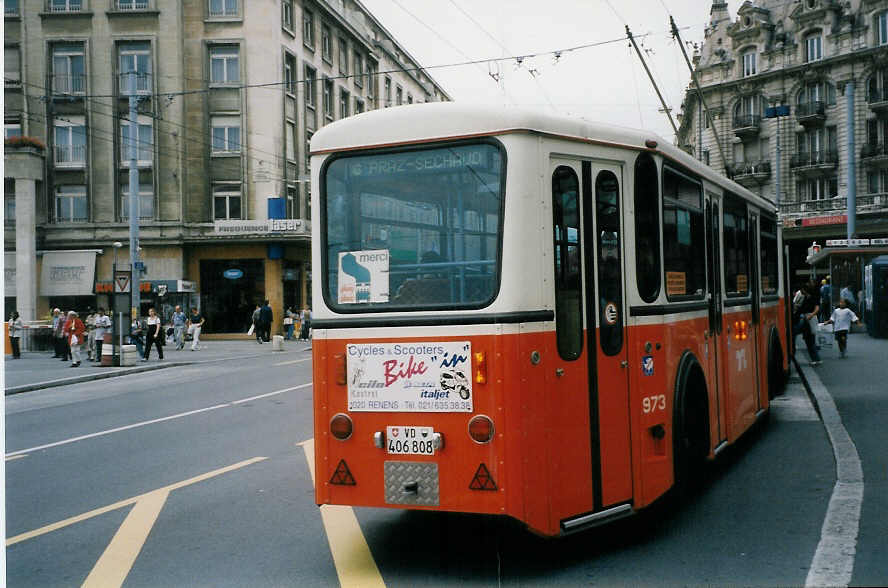 (025'620) - TL Lausanne - Nr. 973/VD 406'808 - Rochat/Lauber Personenanh�nger am 22. August 1998 in Lausanne, Bel-Air