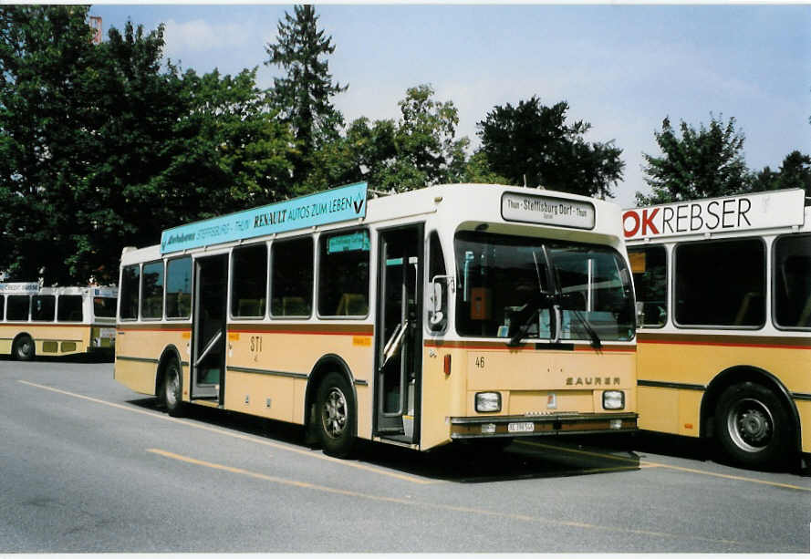 (025'919) - STI Thun - Nr. 46/BE 396'546 - Saurer/R&J am 2. September 1998 bei der Schiffl�ndte Thun