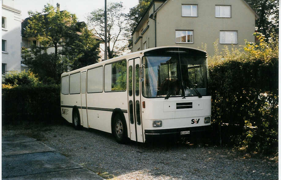 (027'222) - SEV Bern - BE 449'714 - Saurer/T�scher (ex P 24'294) am 10. Oktober 1998 in Bern, Burgernziel