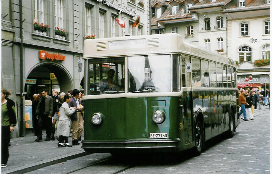 (027'310) - SVB Bern (TVB) - Nr. 50/BE 27'150 - Saurer/Gangloff am 10. Oktober 1998 in Bern, B�renplatz