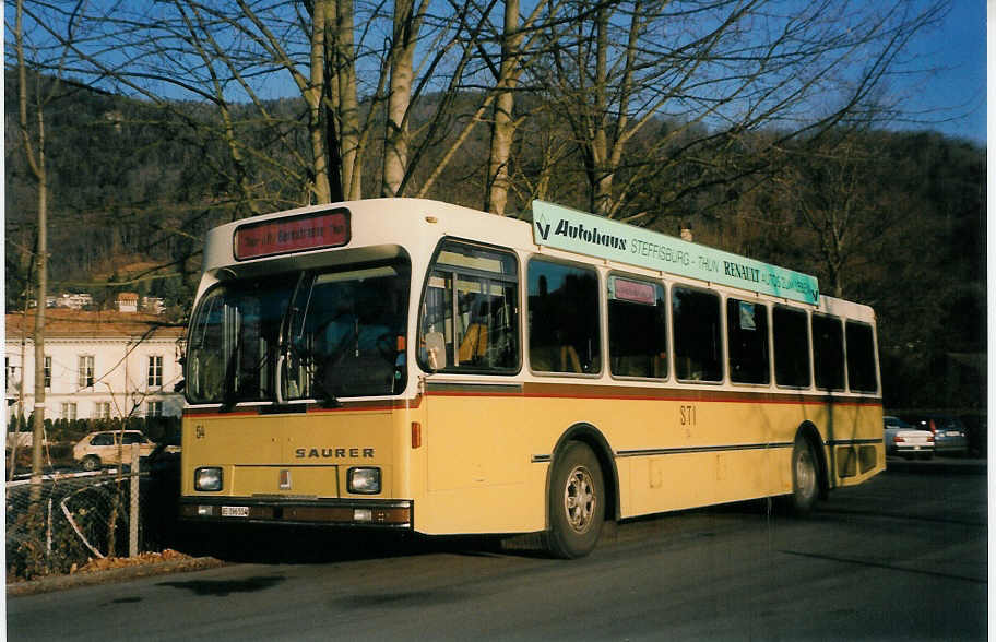 (029'131) - STI Thun - Nr. 54/BE 396'554 - Saurer/R&J am 18. Januar 1999 bei der Schiffl�ndte Thun