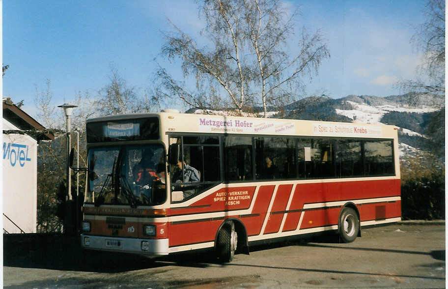 (029'217) - ASKA Aeschi - Nr. 5/BE 503'083 - MAN/G�ppel-FHS am 30. Januar 1999 in Einigen, Motel
