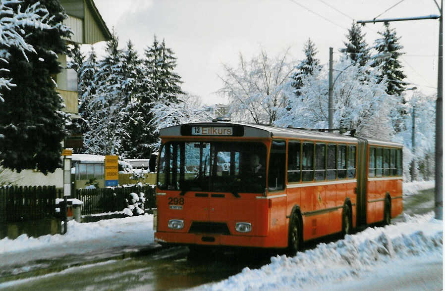 (029'309) - SVB Bern - Nr. 298/BE 507'298 - FBW/Hess (ex TPG Gen�ve Nr. 116) am 10. Februar 1999 in Bern, Statthalterstrasse