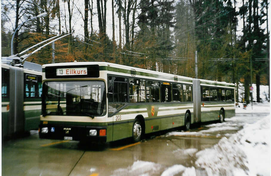 (029'409) - SVB Bern - Nr. 203/BE 500'203 - MAN am 19. Februar 1999 in Bern, B�mpliz