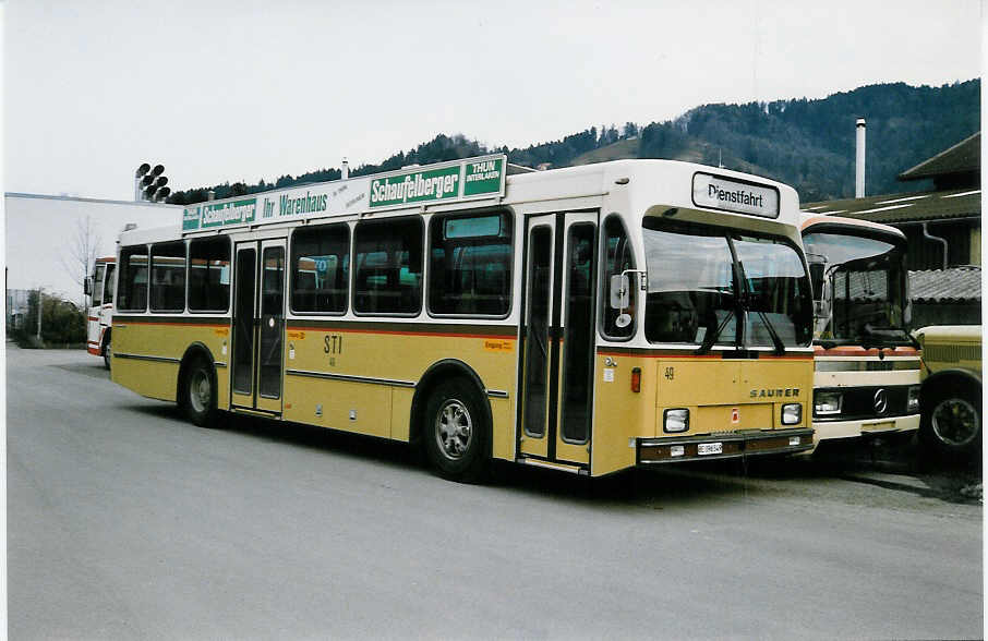 (030'019) - STI Thun - Nr. 49/BE 396'549 - Saurer/R&J am 10. M�rz 1999 in Thun, Garage