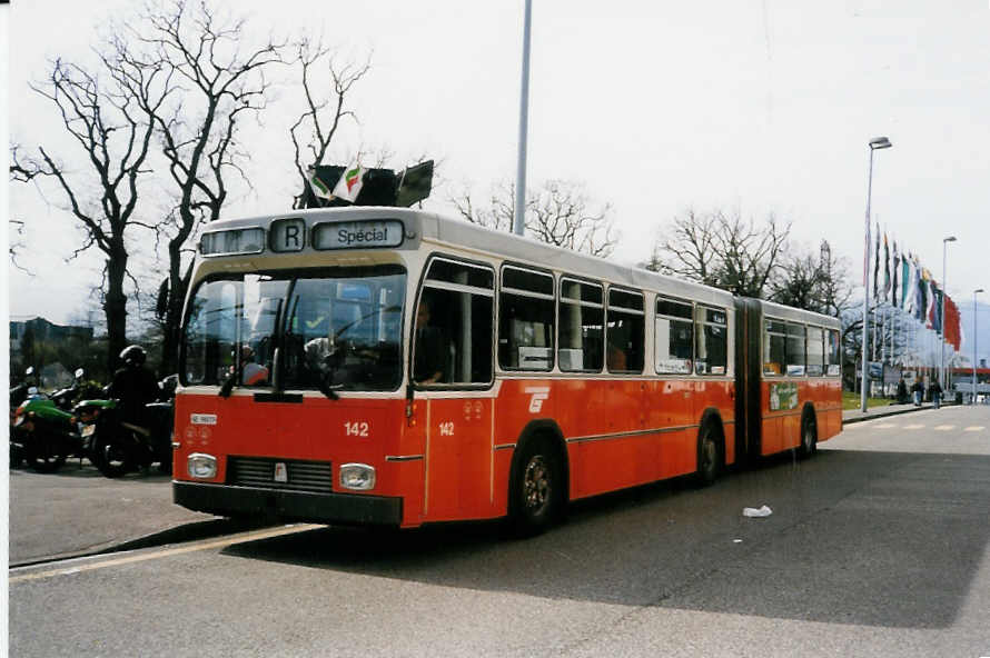 (030'322) - TPG Gen�ve - Nr. 142/GE 96'019 - FBW/R&J am 21. M�rz 1999 in Gen�ve, Palexpo