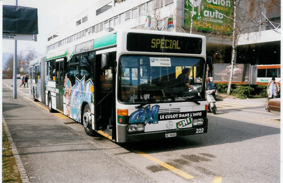(030'323) - TPG Gen�ve - Nr. 222/GE 96'345 - Mercedes am 21. M�rz 1999 in Gen�ve, Palexpo