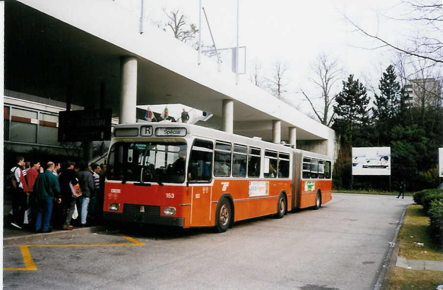 (030'335) - TPG Gen�ve - Nr. 153/GE 96'645 - FBW/R&J am 21. M�rz 1999 in Gen�ve, Palexpo