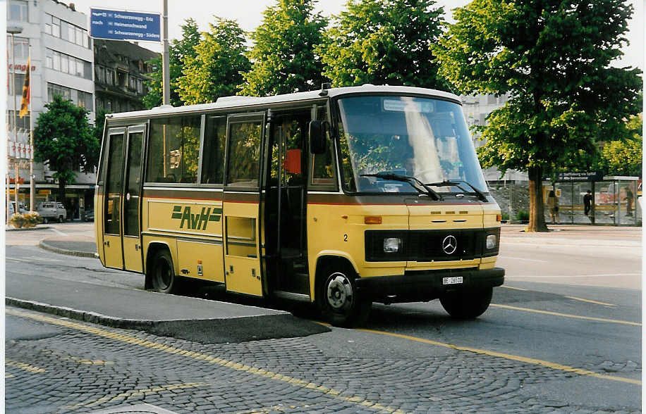 (032'221) - AvH Heimenschwand - Nr. 2/BE 26'510 - Mercedes/Auw�rter (ex STI Thun Nr. 40) am 22. Juni 1999 beim Bahnhof Thun