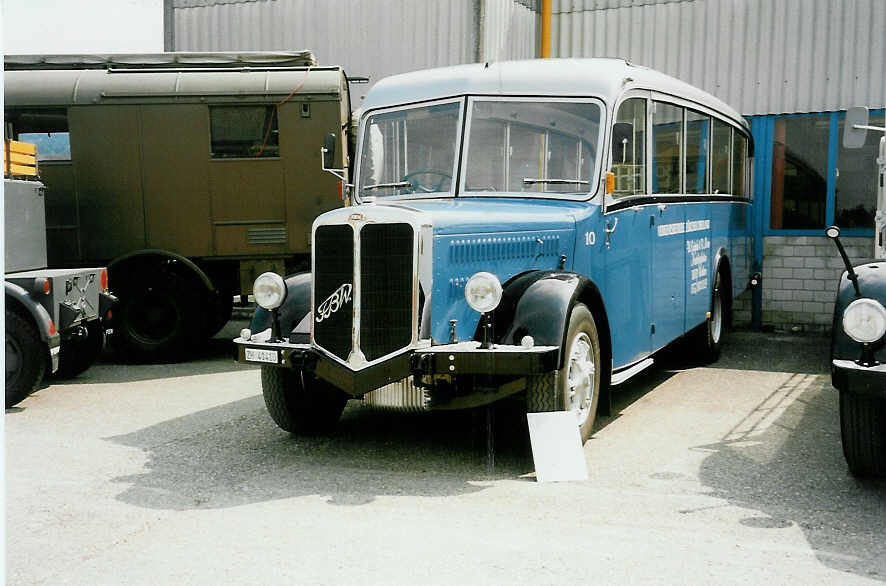 (032'333) - VZO Gr�ningen - Nr. 10/ZH 41'410 - FBW/T�scher (ex Richter, Z�rich; ex VZO Gr�ningen Nr. 10) am 26. Juni 1999 in Hinwil, AMP