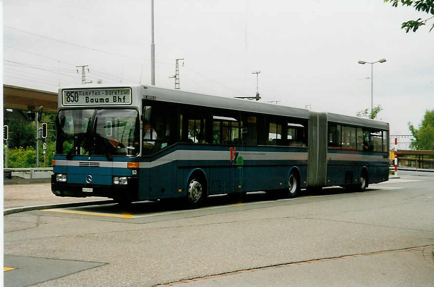 (032'422) - VZO Gr�ningen - Nr. 53/ZH 239'853 - Mercedes am 26. Juni 1999 beim Bahnhof Wetzikon