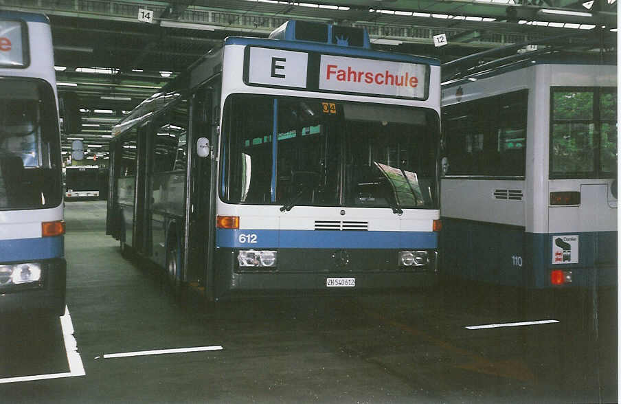 (032'607) - VBZ Z�rich - Nr. 612/ZH 540'612 - Mercedes am 26. Juni 1999 in Z�rich, Garage Hardau