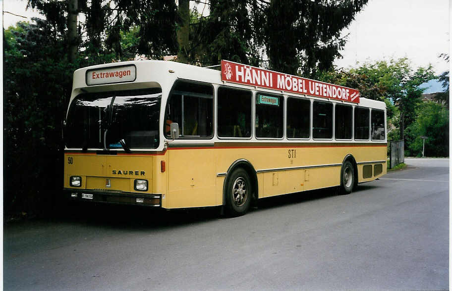 (033'021) - STI Thun - Nr. 50/BE 396'550 - Saurer/R&J am 29. Juni 1999 bei der Schiffl�ndte Thun