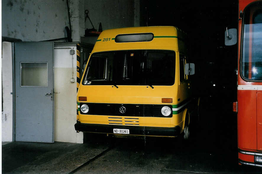 (033'219) - TN Neuch�tel - Nr. 281/NE 80'281 - VW/Hess am 6. Juli 1999 in Neuch�tel, D�p�t