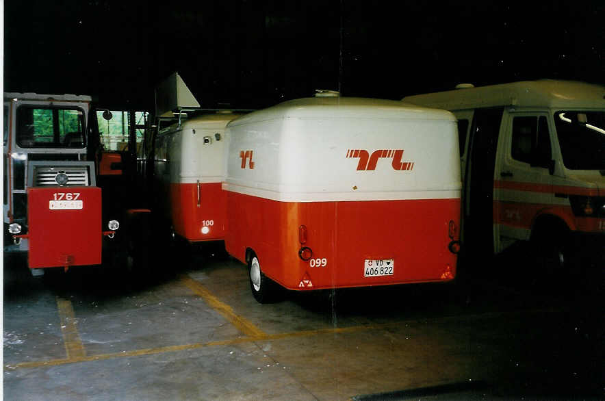 (033'434) - TL Lausanne - Nr. 99/VD 406'822 - Moser Gep�ckanh�nger am 7. Juli 1999 in Lausanne, D�p�t Borde