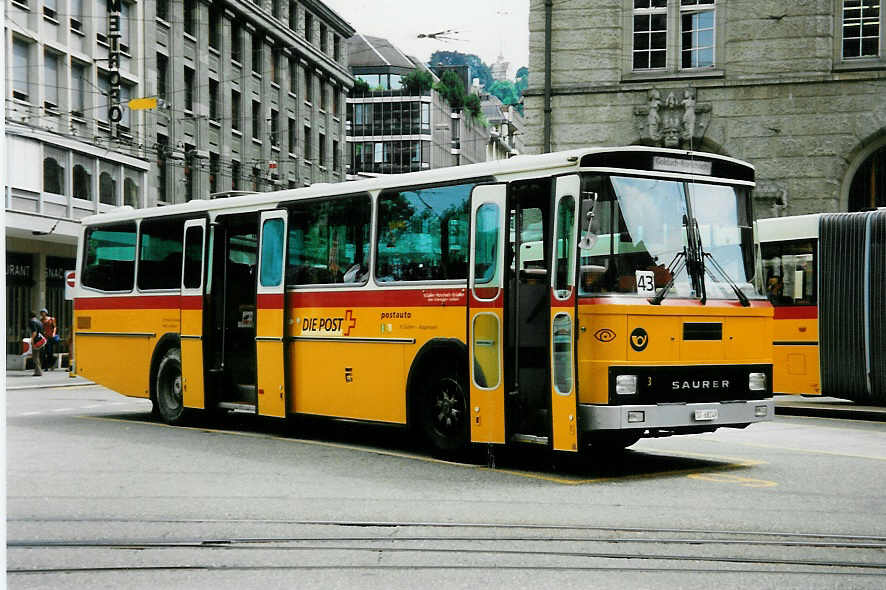 (034'802) - Schwizer, Goldach - Nr. 3/SG 68'249 - Saurer/T�scher am 19. Juli 1999 beim Bahnhof St. Gallen