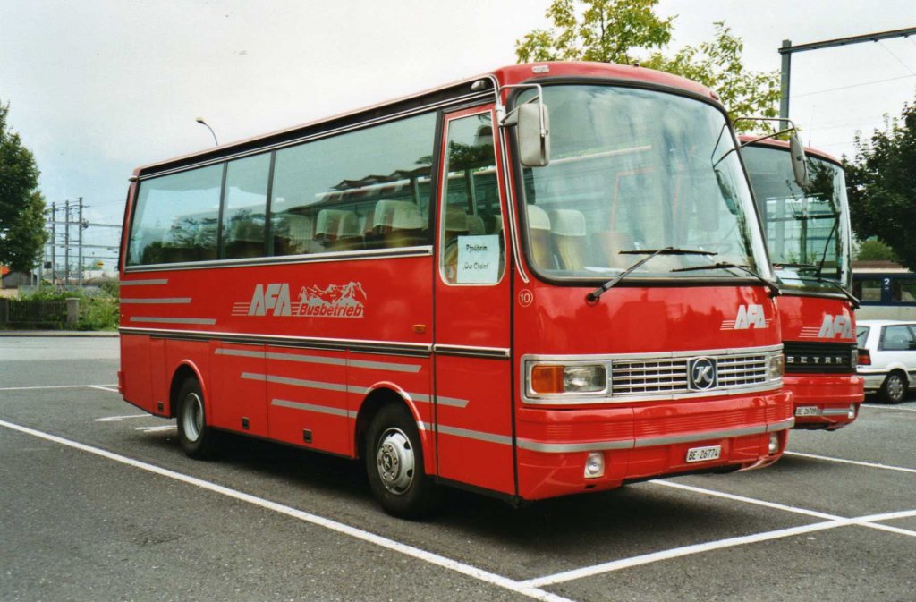 (035'229) - AFA Adelboden - Nr. 10/BE 26'774 - Setra (ex Fr�hlich, Z�rich) am 12. August 1999 in Thun, Seestrasse