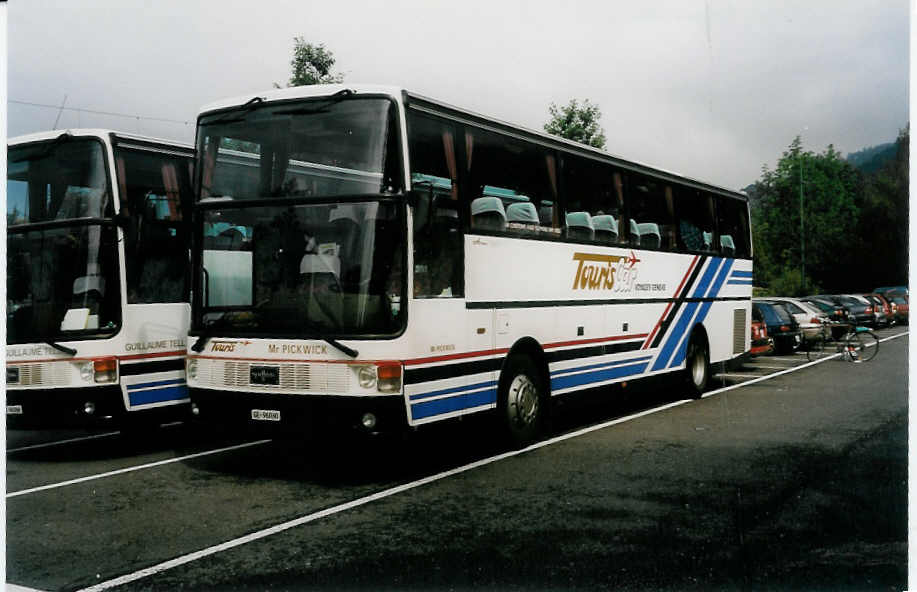 (036'824) - TourisCar, Gen�ve - GE 96'030 - Van Hool am 16. September 1999 in Thun, Seestrasse