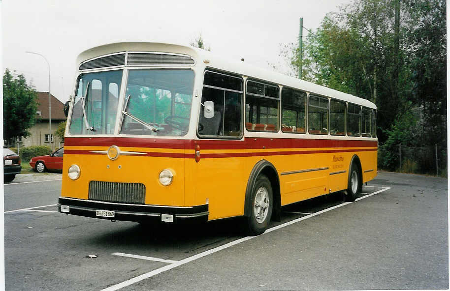 (036'834) - B�ni, Hagenbuch - ZH 651'869 - FBW/T�scher (ex Meyer, Ramsen; ex Junod, Pf�ffikon; ex Nr. 30/A 60'133; ex P 25'511) am 18. September 1999 in Thun, Seestrasse