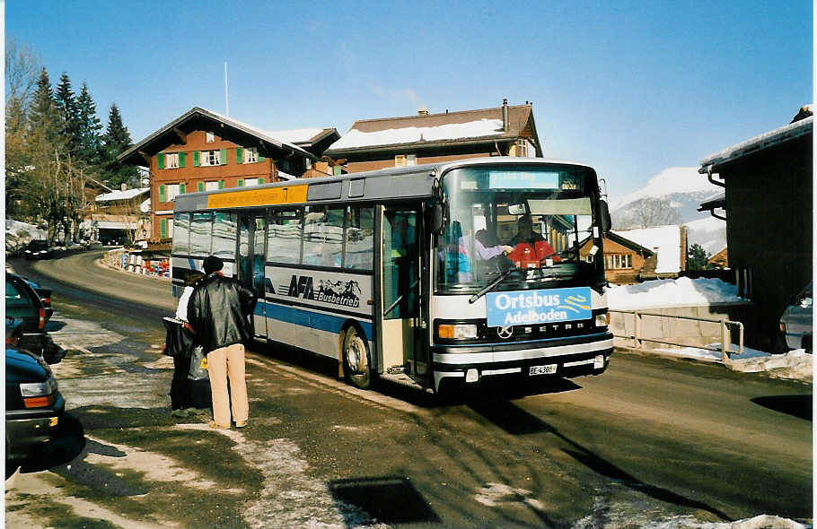 (038'811) - AFA Adelboden - Nr. 14/BE 43'089 - Setra (ex AAGI Interlaken Nr. 33) am 16. Januar 2000 in Adelboden, M�hleport