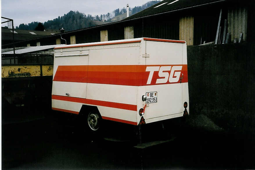 (038'916) - TSG Blumenstein - Nr. 13/BE 192'353 - Wasta Gep�ckanh�nger am 8. Februar 2000 in Thun, Garage STI