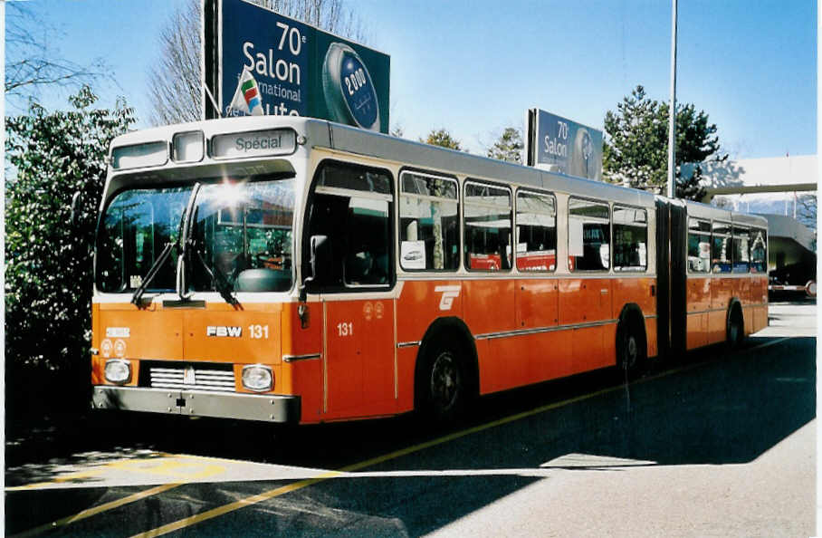 (039'512) - TPG Gen�ve - Nr. 131/GE 96'557 - FBW/R&J am 5. M�rz 2000 in Gen�ve, Palexpo