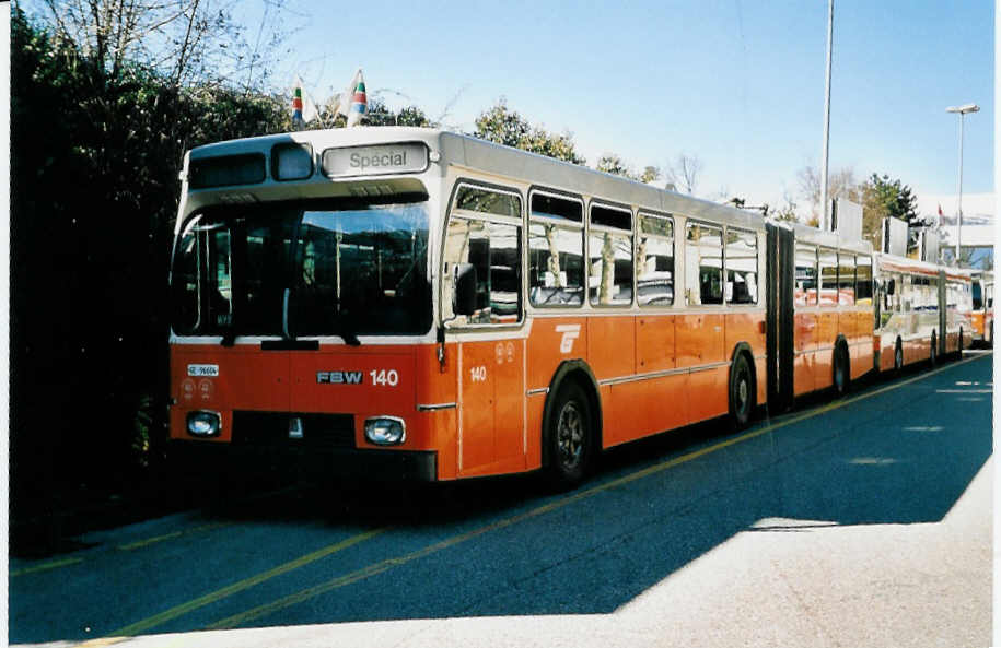 (039'513) - TPG Gen�ve - Nr. 140/GE 96'604 - FBW/R&J am 5. M�rz 2000 in Gen�ve, Palexpo